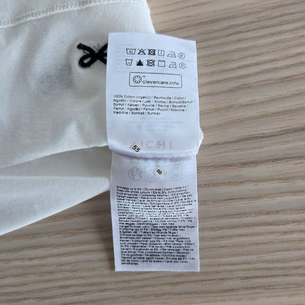 NWT ICHI Embroidered Bows White T-Shirt - Picture 8 of 8